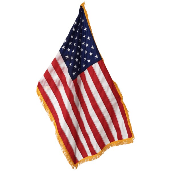 Global Flags Unlimited US Indoor Nylon Flag 3'x5' with Gold Fringe